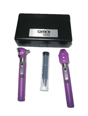 8045-ENT Diagnostic Set OMNI 3000 Oto/Ophth Deluxe, LED WOSB, Purple Color, Hard Case