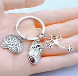 Med Acc- Medical Brain, Heart & Neuron Keychain