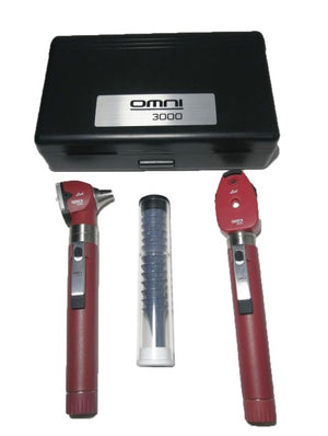 8042-ENT Diagnostic Set OMNI 3000 Oto/Ophth Deluxe, LED WOSB, Burgundy Color, Hard Case