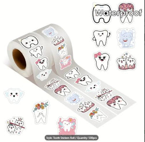 Acc-500pcs Tooth Stickers Roll