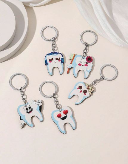 Med Acc-Diy Handmade Cartoon Dentist Tooth Keychain Med Acc-Diy Handmade Cartoon Dentist Tooth Keychain