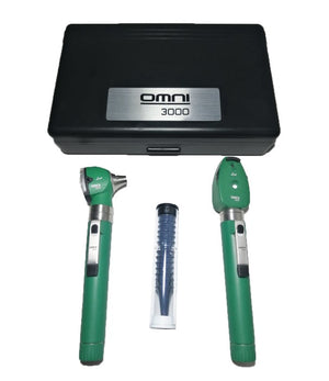 8044-ENT Diagnostic Set OMNI 3000 Oto/Ophth Deluxe, LED WOSB, Green Color, Hard Case