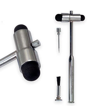 Hammer-Babinski Buck Reflex Hammer with Needle and Brush-Telescoping Handle