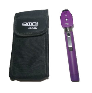 8018-Ophthalmoscope Set OMNI 3000 Standard, LED WOSB, Purple Color, Soft Pouch