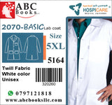 5164-Hospicare-Basic Lab Coat-2070-Unisex-Twill Fabric-White-5XL | ABC Books