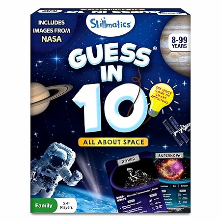 Skillmatics Card Game - Guess in 10 NASA Space, Perfect for Boys, Girls, Kids & Families Who Love Educational Toys, Gifts for Ages 8, 9, 10 and Up | Skillmatics