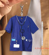 Med Acc-Mini Doctor Scrubs Uniform Keychain -Blue
