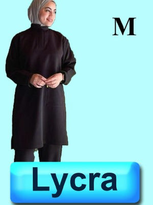 4024-ABC Scrub-Lycra Tweh-Long Blouse-Black-M