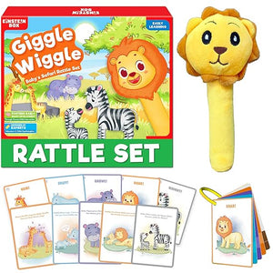 Einstein Box Baby Rattle Play Set for Infants & Babies 0-3-6-9-12 Months Old| Toys/Gifts for Infants & Newborns 0-3-6-9-12 Months Old | Safari Theme |