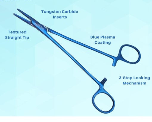 Surg. Insts-Needle Holder-Tungsten Carbide-Blue Plasma-14cm-ROSS Surg. Insts-Needle Holder-Tungsten Carbide-Blue Plasma-14cm-ROSS