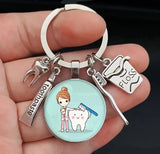 Med Acc- Stethoscope & Toothbrush Charms Keychain