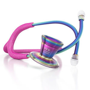 Cardio Steth-MDF Procardial® Titanium Cardiology Stethoscope-Bright Pink Glitter/Kaleidoscope-7266