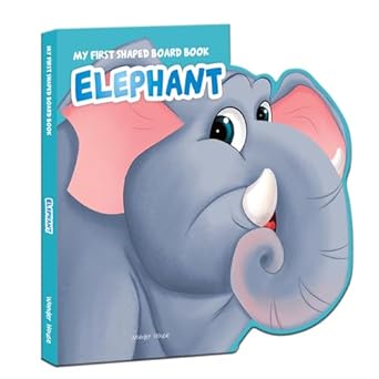 My First Shaped Board book - Elephant, Die-Cut Animals, Picture Book for Children | Team Pegasus