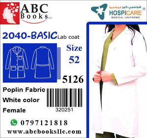 5126-Hospicare-Basic Lab Coat-2040-Female-Poplin Fabric-Belted-White-52 | ABC Books