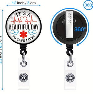 Creative Doctor/nurse Brooch Badge With Retractable Easy Pull Buckle For Students' Id Card, Work Permit Card