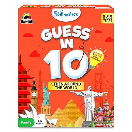 Skillmatics Card Game - Guess in 10 Cities Around The World, Educational Travel Toys for Boys, Girls, and Kids Who Love Board Games, Geography and History, Gifts for Ages 8, 9, 10 and Up | Skillmatics