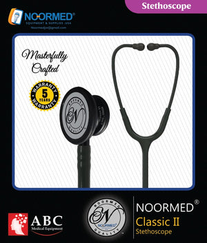 Steth-NOORMED Classic II Monitoring Stethoscope: Black Edition 9011