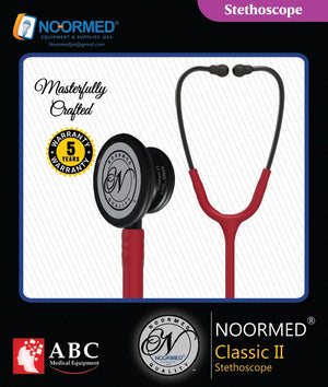 Steth-NOORMED Classic II Monitoring Stethoscope: Burgundy 9014