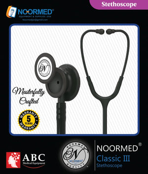Steth-NOORMED Classic III Monitoring Stethoscope: Black Edition 9911