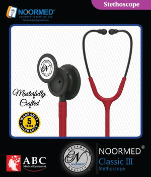 Steth-NOORMED Classic III Monitoring Stethoscope: Burgundy 9914
