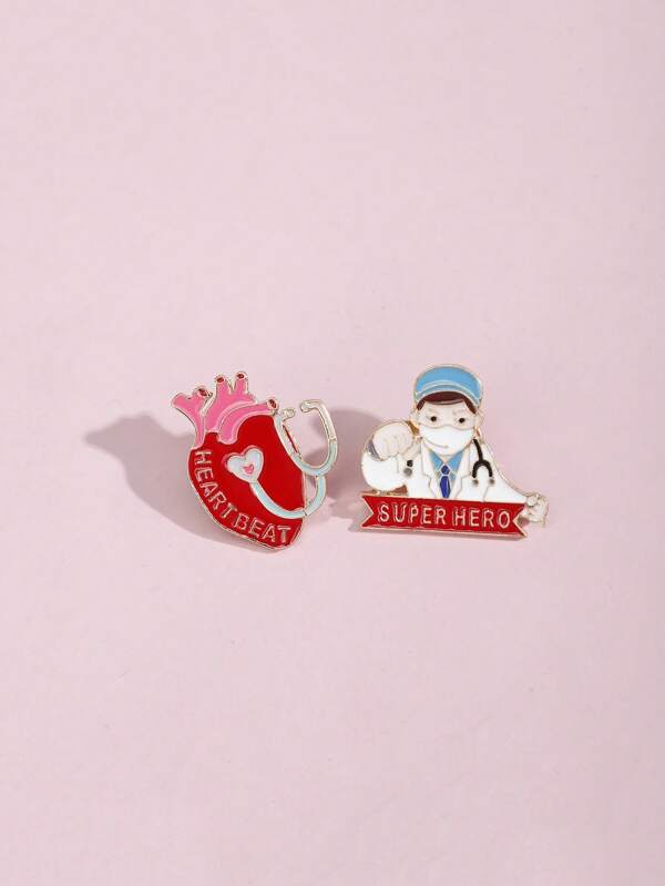 Med Acc-Brooch-2PCS set Fashion Zinc Alloy Heart | CHINA Med Acc-Brooch-2PCS set Fashion Zinc Alloy Heart | CHINA
