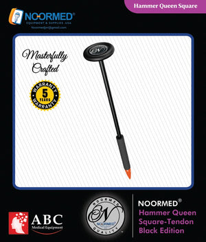 Hammer-Queen Square Reflex Hammer-Tendon Handle-35 CM-With Pointed Tip-Black Edition-NOORMED-9004