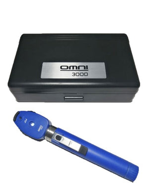 8023-Ophthalmoscope Set OMNI 3000 Deluxe, LED WOSB, Blue Color, Hard Case