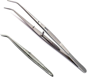 Dent. Inst-Cotton Tweezer Serrated Angled With Lock-Ross
