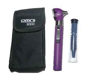 8005-Otoscope Set OMNI 3000 Standard, LED WOSB, Purple Color, Soft Pouch