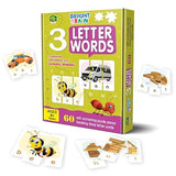 THE BOOK TREE Bright Brain 3 Letter Words Puzzle - Learn To Spell 20 Three Letter Words 60 Pieces- Beautiful Colorful Pictures Age 4+ Gift Box By Majestic Book Club, For Kid
