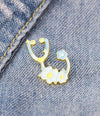 Med Acc-Brooch-Stethoscope & Flower Decor