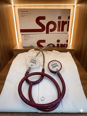 Steth-Spirit Majestic Series Adult Dual Head Stethoscope-Red