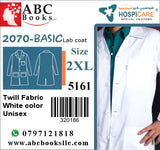 5161-Hospicare-Basic Lab Coat-2070-Unisex-Twill Fabric-White-2XL | ABC Books