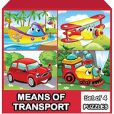 WONDRBOX 12 pcs Transport Jigsaw Puzzle for Kids| 4 Puzzles in a Box | Educational Learning Birthday Return Gifts for Kids Ages 3 4 5 6 7 Year Old Boys and Girls