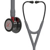 Cardio Steth-3M Littmann Cardiology IV Diagnostic Stethoscope: Grey & Smoke-Red Stem-Limited Edition Featuring Red Logo Diaphragm & Engraved Heart 6183