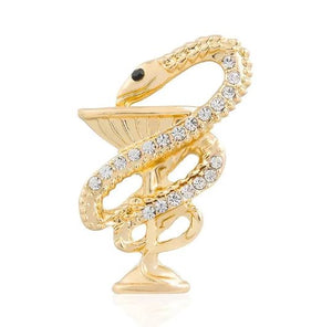 Med Acc-Snake Staff Brooch1-Gold