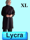 4021-ABC Scrub-Lycra-Long Blouse-Black-XL | ABC Books