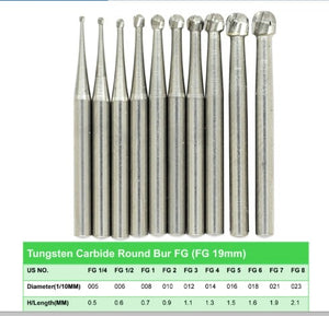 Dent. Inst-Burs-Carbide-high speed-Round # 1
