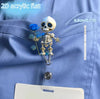 Creative Doctor/nurse Brooch Badge With Retractable Easy Pull Buck - le For Students' Id Card, Work Permit Card - skeleton 2