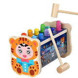 Trinkets & More Kids - Pounding Bench Hammer Toy Tiger Beats The Hamster Set 10 Pegs 2 Hammers 1 Year+ (Hamster Bench), Multicolor