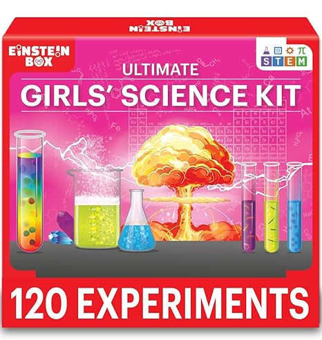 Einstein Box Ultimate Girls' Science Kit for Girls Ages 6-8-10-12 Years | Birthday Gift Ideas for Girls | STEM Learning Toys for 6,7,8,9,10,11,12,13,14 Year Old Girls | | Einstein