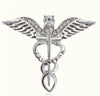 Med Acc-Medical Symbol Caduceus Brooch-Silver