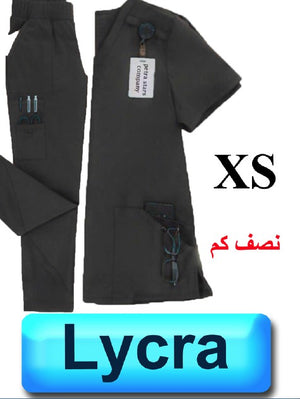 5185-ABC Scrub-Lycra Tweh-Short Sleeve-Dark Gray-XS | ABC Books
